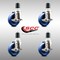 Service Caster 4 Inch 316SS Solid Poly Swivel 1-3/4 Inch Expanding Stem Caster Set Brake SCC SCC-SS316EX20S414-SPUS-TLB-134-4 - alternate 3